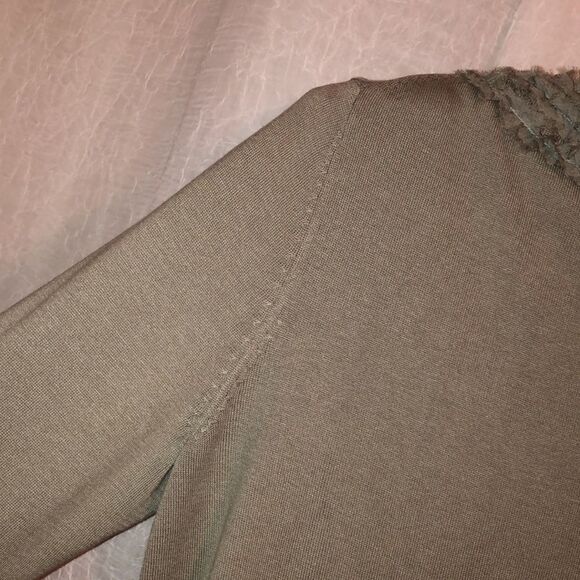 Talbots S Sage Green Button Front V Neck Knit Cardigan and XS Tank Set - Picture 5 of 13